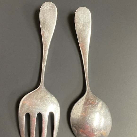 Aluminum Metal Salad Spoon Fork Serving Set - Picture 9 of 10